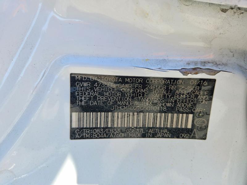 Продажа на аукционе авто 2016 Lexus Is, vin: JTHCM1D27G5010118, номер лота: 56110406
