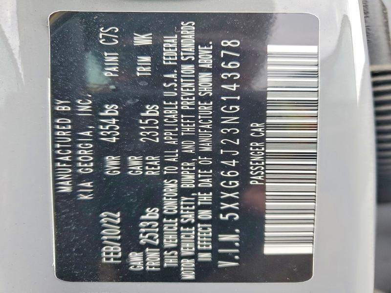 56995776 :رقم المزاد ، 5XXG64J23NG143678 vin ، 2022 Kia K5 مزاد بيع