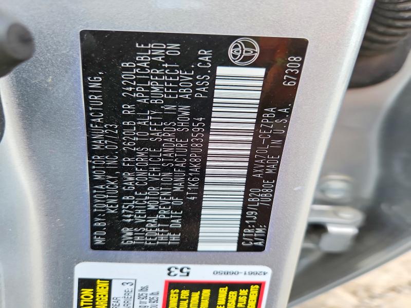 2023 Toyota Camry მანქანა იყიდება აუქციონზე, vin: 4T1K61AK8PU835954, აუქციონის ნომერი: 56878816