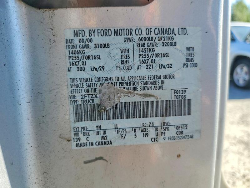 2000 Ford F150 მანქანა იყიდება აუქციონზე, vin: 2FTZX1723YCB17852, აუქციონის ნომერი: 58471646