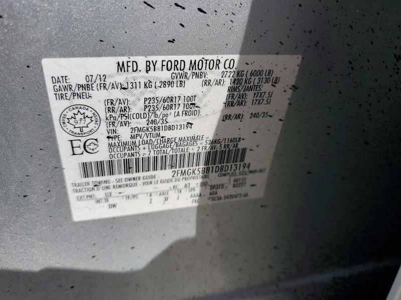 56399076 :رقم المزاد ، 2FMGK5B81DBD13194 vin ، 2013 Ford Flex مزاد بيع