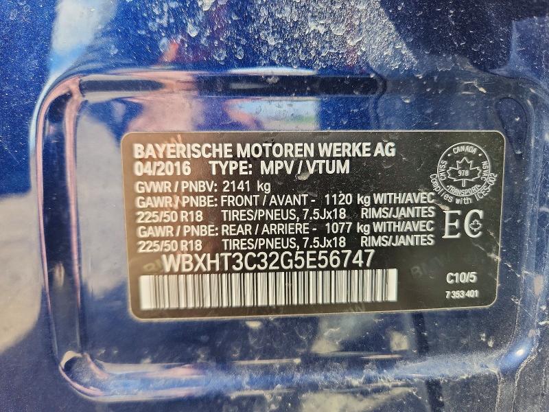 Aukcja sprzedaży 2016 Bmw X1, vin: WBXHT3C32G5E56747, numer aukcji: 57174376