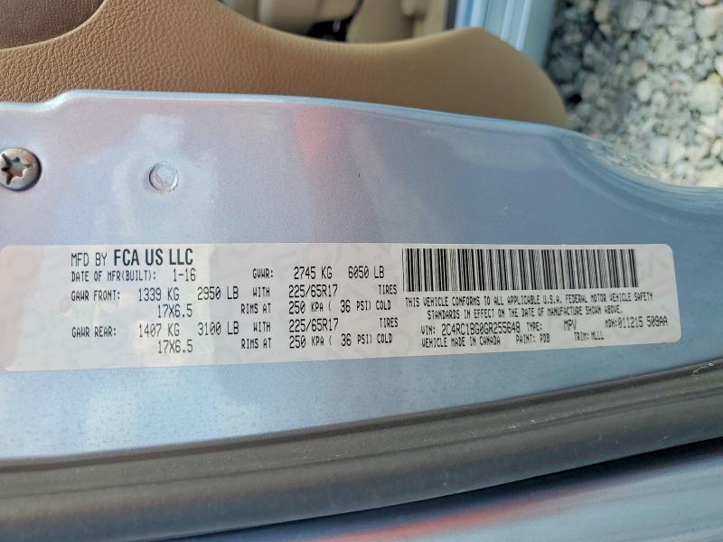 Продажа на аукционе авто 2016 Chrysler Town & Country, vin: 2C4RC1BG0GR255648, номер лота: 58992976