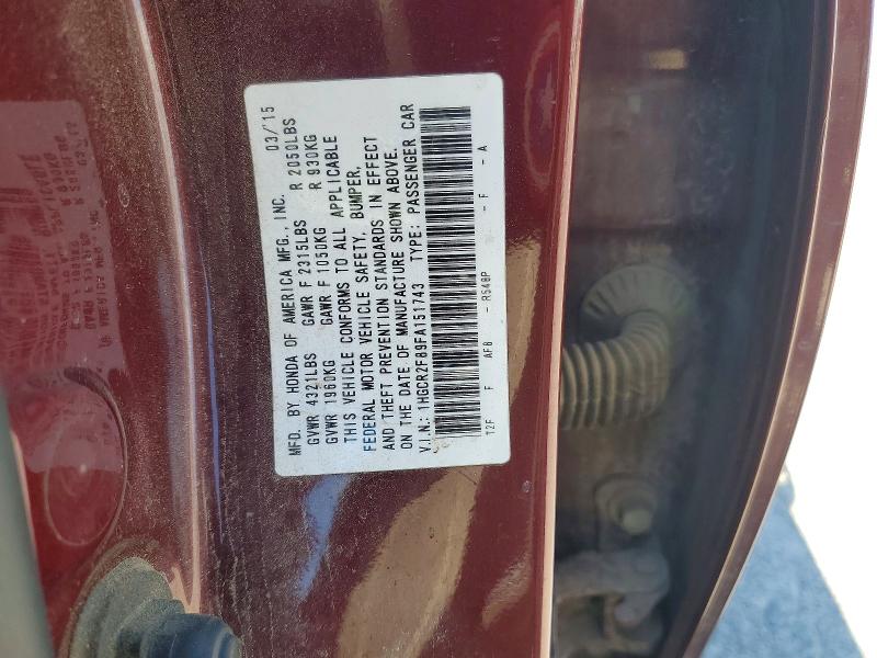 Продаж на аукціоні авто 2015 Honda Accord, vin: 1HGCR2F89FA151743, номер лоту: 59539376