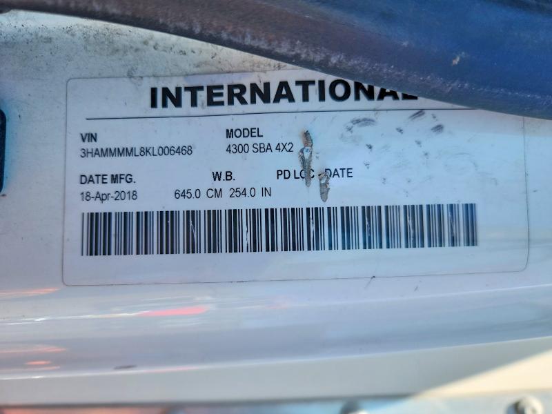 Продажа на аукционе авто 2019 International 4000, vin: 3HAMMMML8KL006468, номер лота: 57322466