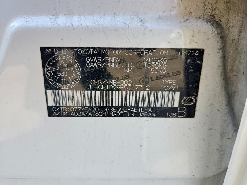 Продаж на аукціоні авто 2015 Lexus Is, vin: JTHCF1D29F5017712, номер лоту: 55792296