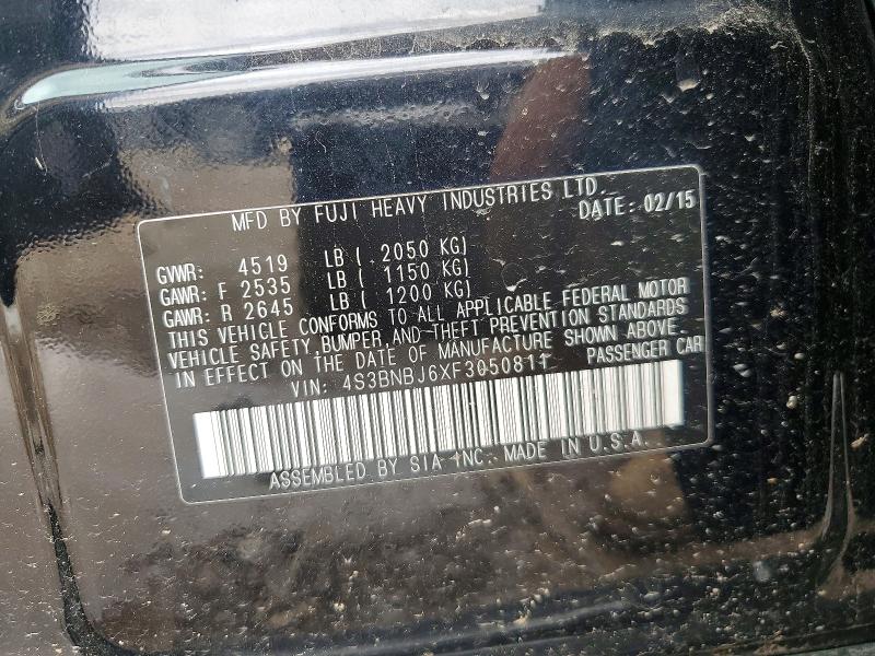 Aukcja sprzedaży 2015 Subaru Legacy, vin: 4S3BNBJ6XF3050811, numer aukcji: 56340776
