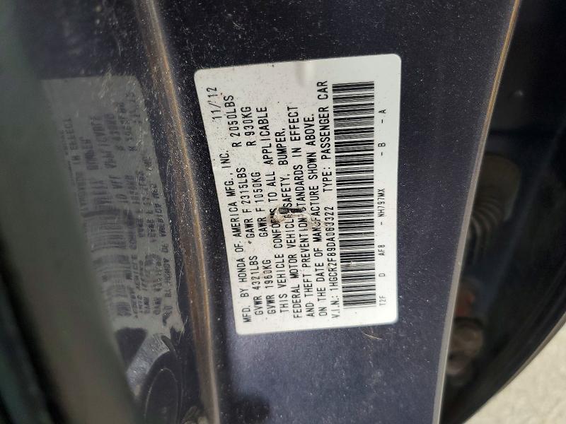 Aukcja sprzedaży 2013 Honda Accord, vin: 1HGCR2F89DA063322, numer aukcji: 58975986