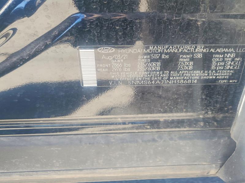 Продаж на аукціоні авто 2022 Hyundai Santa Fe, vin: 5NMS64AJ1NH386814, номер лоту: 57113296