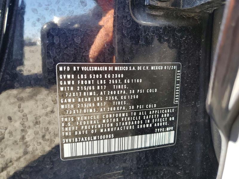 57347526 :رقم المزاد ، 3VV1B7AX6LM100965 vin ، 2020 Volkswagen Tiguan مزاد بيع