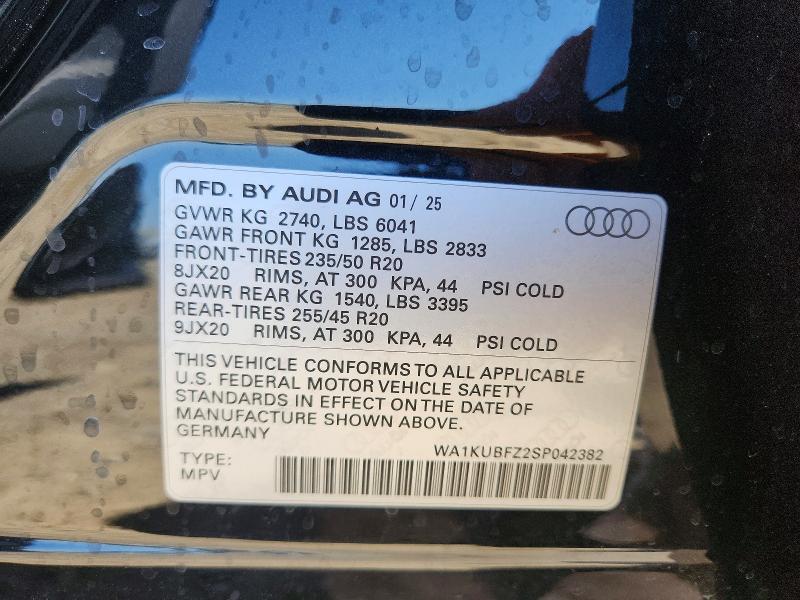 Aukcja sprzedaży 2025 Audi Q4 E-tron, vin: WA1KUBFZ2SP042382, numer aukcji: 55966586