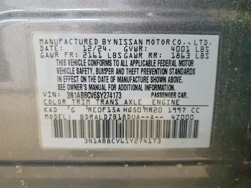 Aukcja sprzedaży 2025 Nissan Sentra, vin: 3N1AB8CV6SY274173, numer aukcji: 57230096