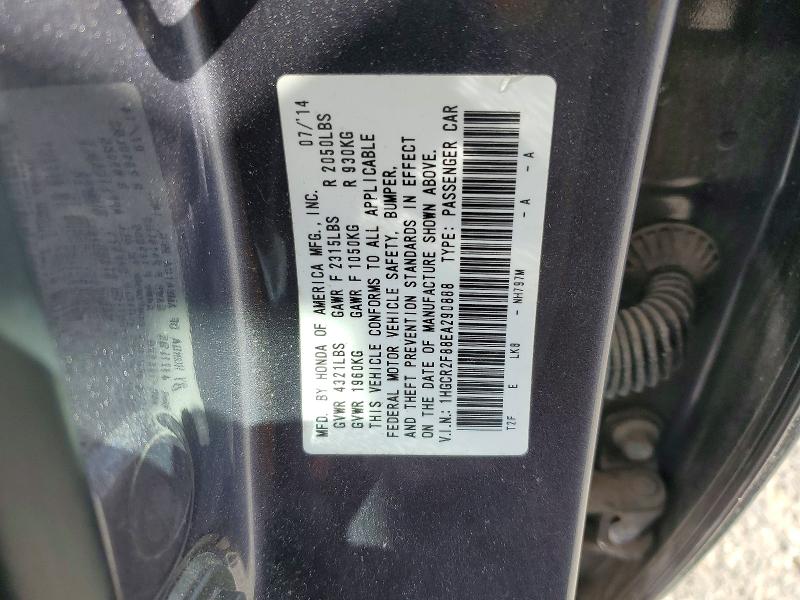 Продаж на аукціоні авто 2014 Honda Accord, vin: 1HGCR2F88EA290888, номер лоту: 56366976