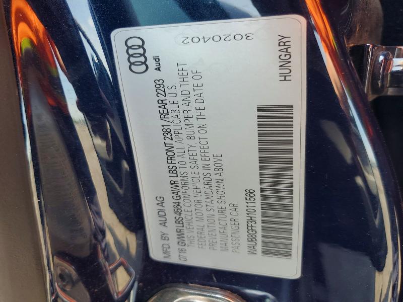 Aukcja sprzedaży 2017 Audi A3, vin: WAUB8GFF3H1011566, numer aukcji: 56499456