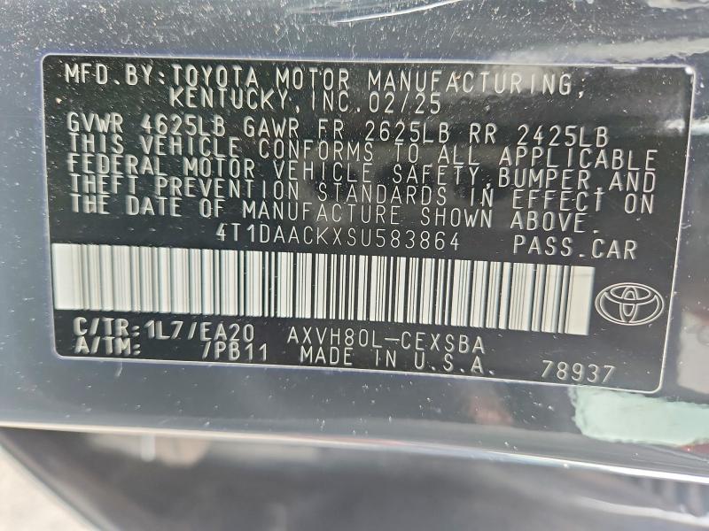 Auction sale of the 2025 Toyota Camry, vin: 4T1DAACKXSU583864, lot number: 55125816