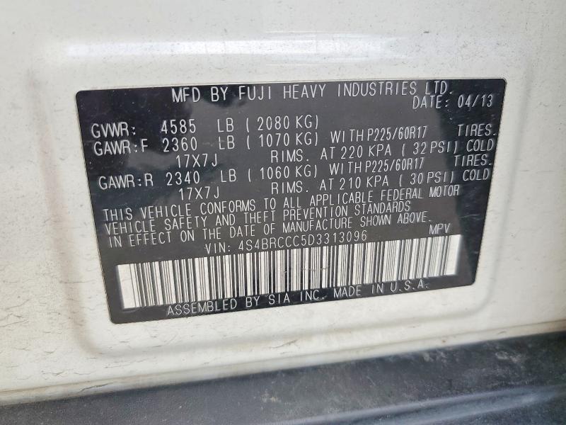 Продаж на аукціоні авто 2013 Subaru Outback, vin: 4S4BRCCC5D3313096, номер лоту: 56734896