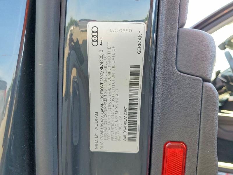55675426 :رقم المزاد ، WAUDNAF40JA130971 vin ، 2018 Audi A4 مزاد بيع