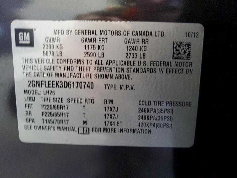 Продажа на аукционе авто 2013 Chevrolet Equinox, vin: 2GNFLEEK3D6170740, номер лота: 59252556
