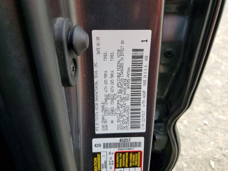 56642446 :رقم المزاد ، 5TFCZ5AN0LX225623 vin ، 2020 Toyota Tacoma مزاد بيع
