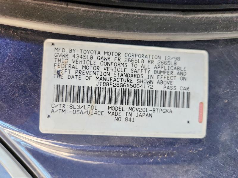 Auction sale of the 1999 Lexus Es, vin: JT8BF28G6X5064172, lot number: 54710546