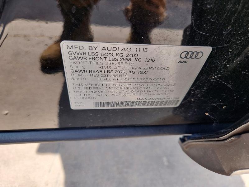 57592266 :رقم المزاد ، WA1L2AFP9GA081256 vin ، 2016 Audi Q5 مزاد بيع