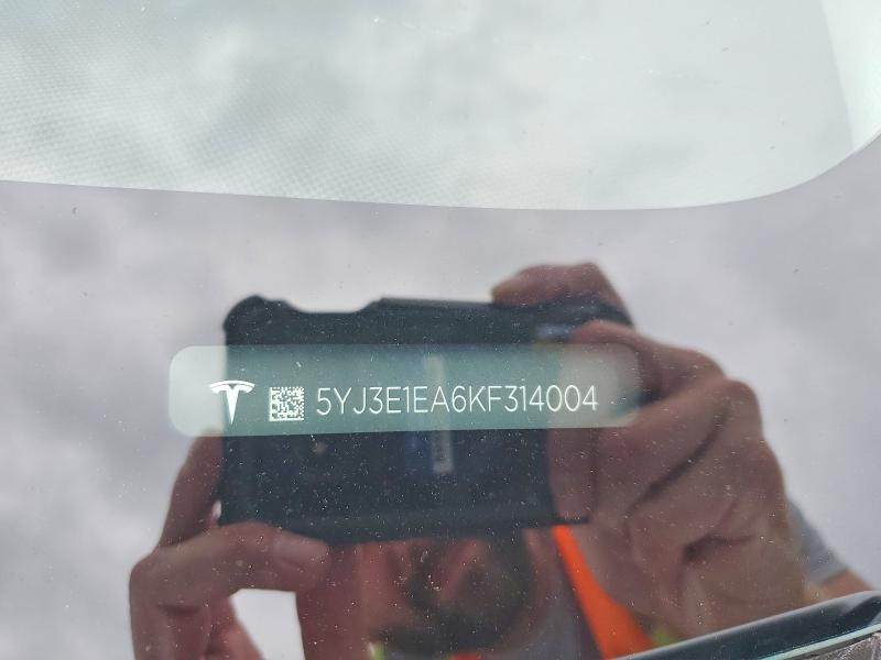 57766026 :رقم المزاد ، 5YJ3E1EA6KF314004 vin ، 2019 Tesla Model 3 مزاد بيع