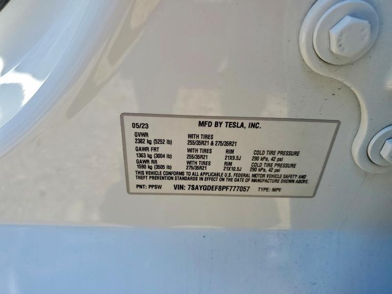 Aukcja sprzedaży 2023 Tesla Model Y, vin: 7SAYGDEF8PF777057, numer aukcji: 54924946