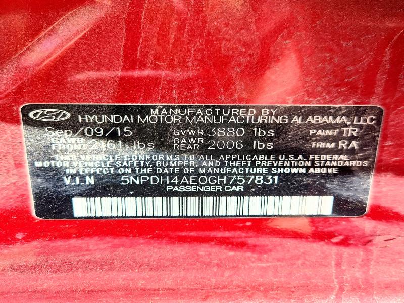 Продаж на аукціоні авто 2016 Hyundai Elantra, vin: 5NPDH4AE0GH757831, номер лоту: 58770376
