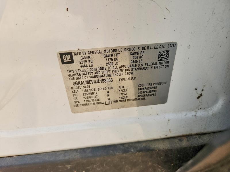 Aukcja sprzedaży 2018 Gmc Terrain, vin: 3GKALMEV0JL158063, numer aukcji: 58807516