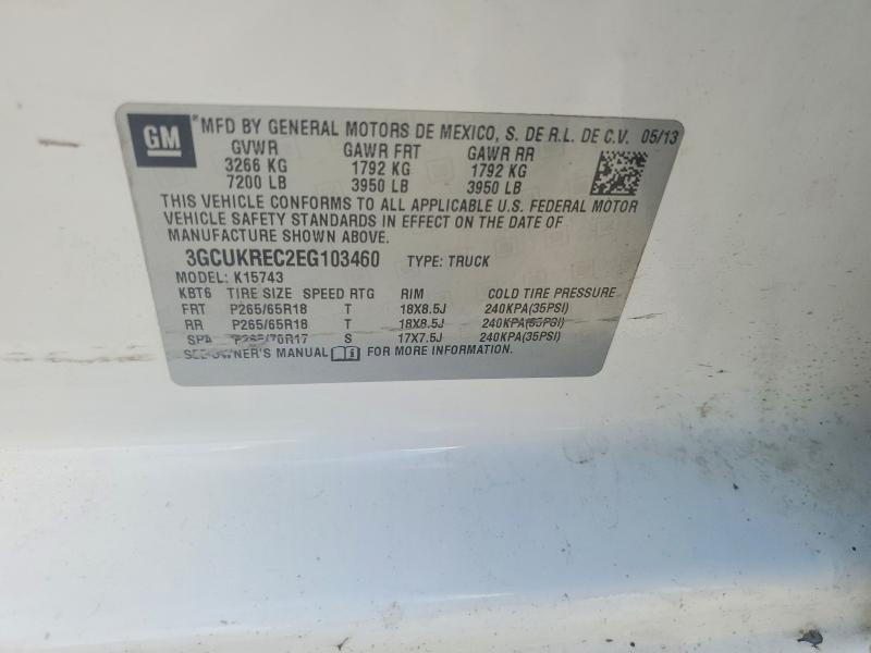 2014 Chevrolet Silverado მანქანა იყიდება აუქციონზე, vin: 3GCUKREC2EG103460, აუქციონის ნომერი: 55772186