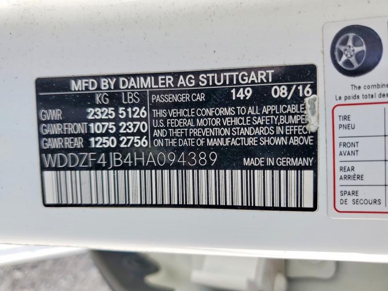 Продаж на аукціоні авто 2017 Mercedes-benz E, vin: WDDZF4JB4HA094389, номер лоту: 58064096