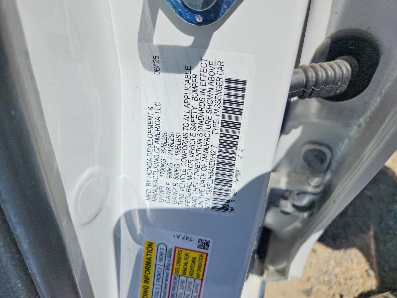 Aukcja sprzedaży 2025 Honda Civic, vin: 19XFL2H84SE034217, numer aukcji: 58249876