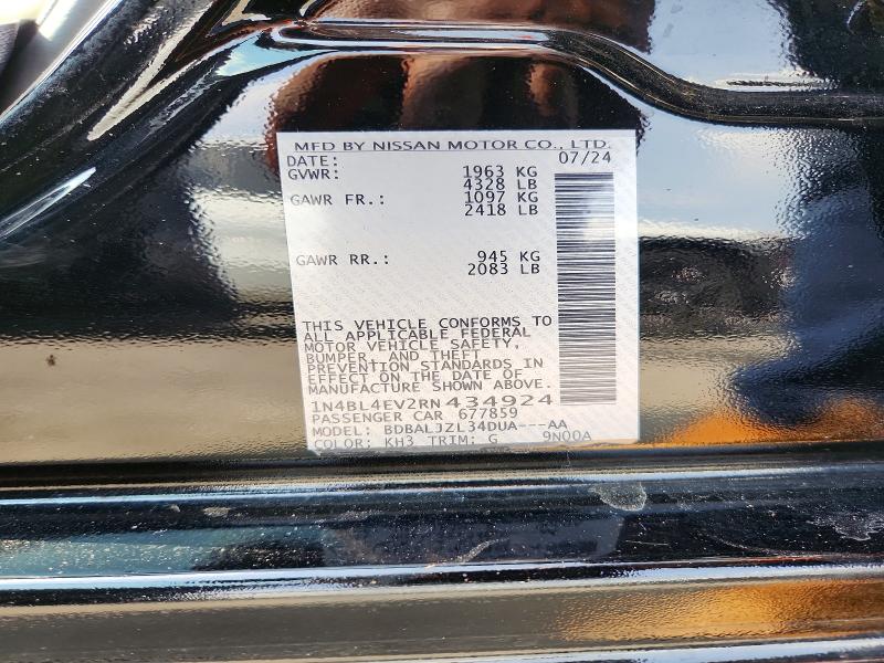 Aukcja sprzedaży 2024 Nissan Altima, vin: 1N4BL4EV2RN434924, numer aukcji: 56946436