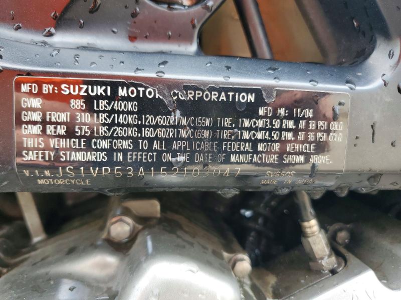 57040406 :رقم المزاد ، JS1VP53A152103047 vin ، 2005 Suzuki Sv650 مزاد بيع