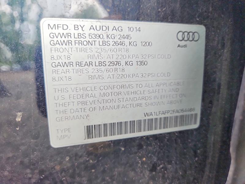 58606486 :رقم المزاد ، WA1LFAFP2FA054466 vin ، 2015 Audi Q5 مزاد بيع