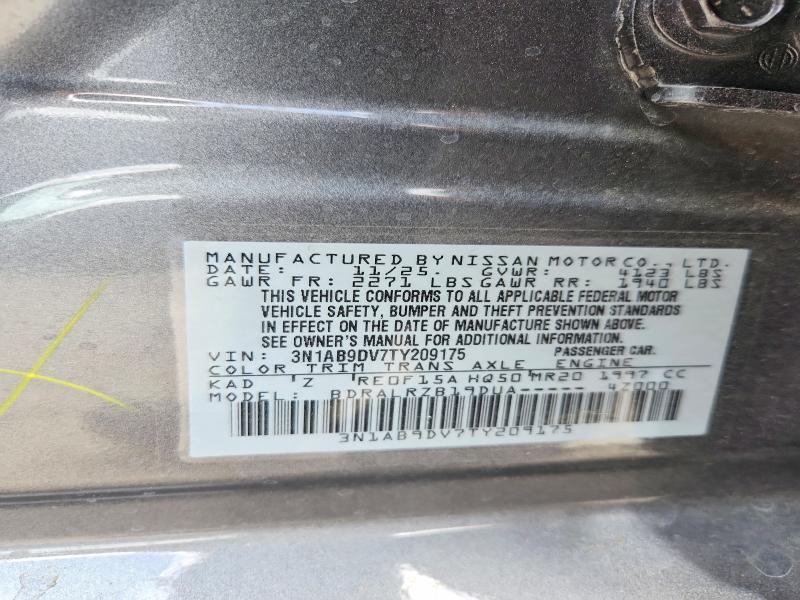 57232056 :رقم المزاد ، 3N1AB9DV7TY209175 vin ، 2026 Nissan Sentra مزاد بيع