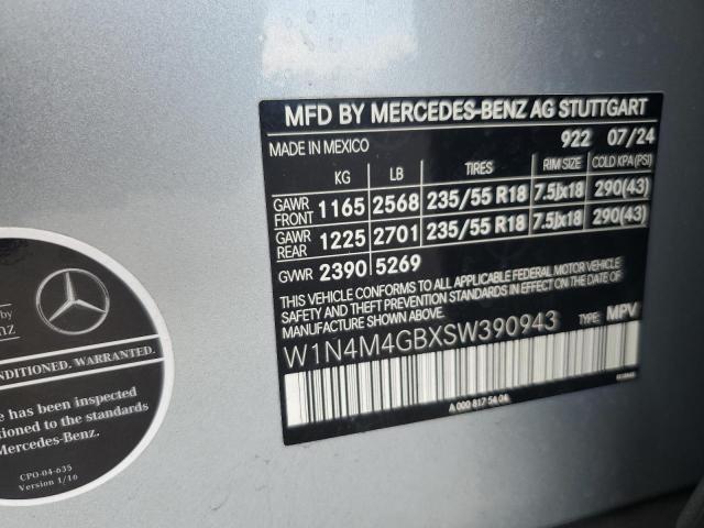 58186046 :رقم المزاد ، W1N4M4GBXSW390943 vin ، 2025 Mercedes-benz Glb مزاد بيع