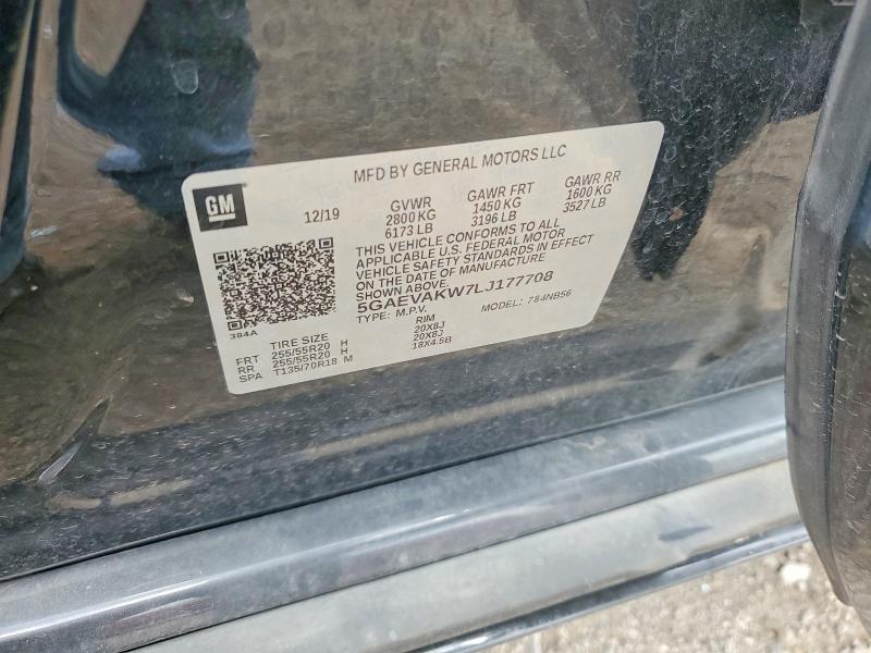 56967046 :رقم المزاد ، 5GAEVAKW7LJ177708 vin ، 2020 Buick Enclave مزاد بيع
