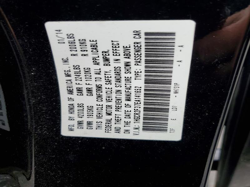 Aukcja sprzedaży 2014 Honda Accord, vin: 1HGCR2F37EA141652, numer aukcji: 58142256