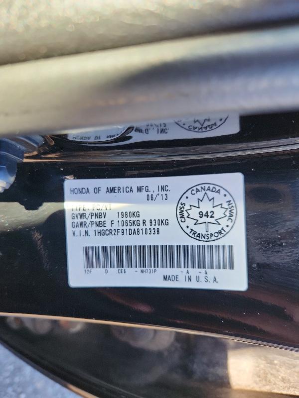 Aukcja sprzedaży 2013 Honda Accord, vin: 1HGCR2F91DA810338, numer aukcji: 55497856