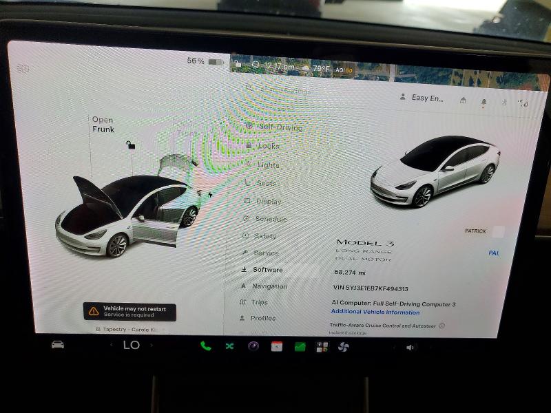 Продажа на аукционе авто 2019 Tesla Model 3, vin: 5YJ3E1EB7KF494313, номер лота: 56318986