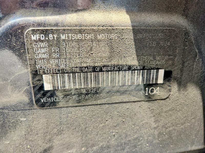 2024 Mitsubishi Mirage მანქანა იყიდება აუქციონზე, vin: ML32FUFJ8RHF08803, აუქციონის ნომერი: 56683386