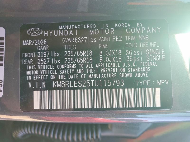 Продажа на аукционе авто 2026 Hyundai Palisade, vin: KM8RLES25TU115793, номер лота: 55727366