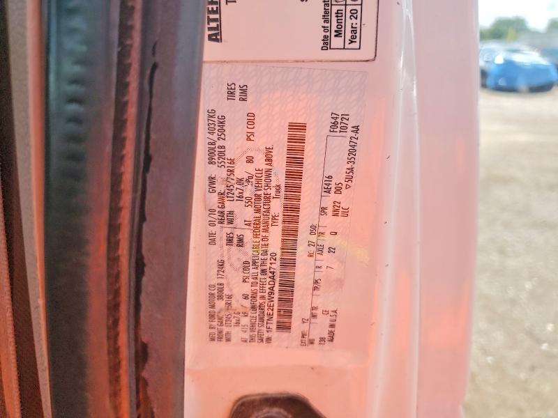 58196386 :رقم المزاد ، 1FTNE2EW9ADA47120 vin ، 2010 Ford Econoline مزاد بيع