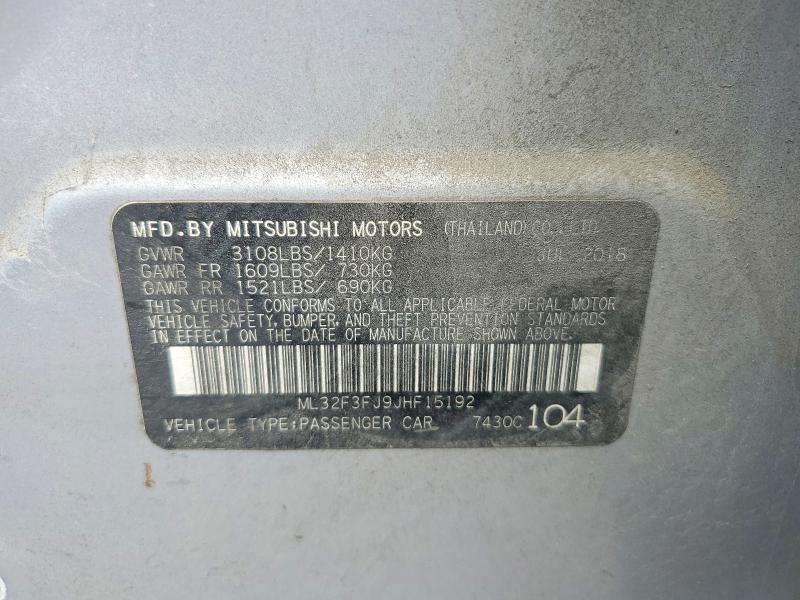 Aukcja sprzedaży 2018 Mitsubishi Mirage, vin: ML32F3FJ9JHF15192, numer aukcji: 57648136