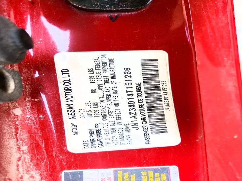 Aukcja sprzedaży 2004 Nissan 350z, vin: JN1AZ34D14T151266, numer aukcji: 54559146