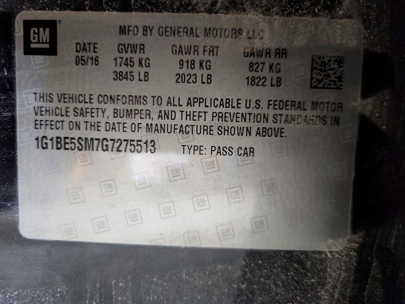 Продажа на аукционе авто 2016 Chevrolet Cruze, vin: 1G1BE5SM7G7275513, номер лота: 57008176