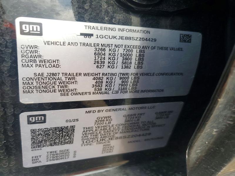 Продажа на аукционе авто 2025 Chevrolet Silverado, vin: 1GCUKJE88SZ204429, номер лота: 56575666