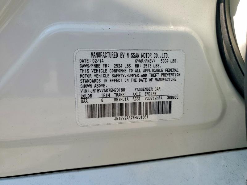 56075276 :رقم المزاد ، JN1BV7AR7EM701881 vin ، 2014 Infiniti Q50 مزاد بيع