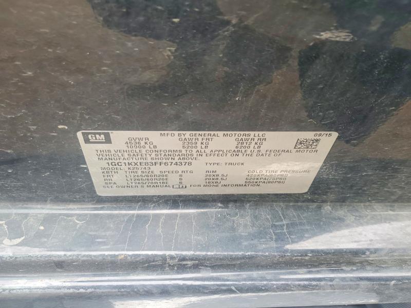 Aukcja sprzedaży 2015 Chevrolet Silverado, vin: 1GC1KXE83FF674378, numer aukcji: 57160896